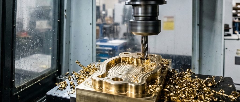 Precision CNC machining process for solid brass belt buckles at GZNIUS manufacturing facility